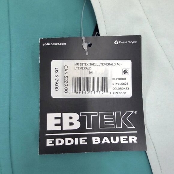Eddie Bauer EBTek Shell Jacket, Lt Emerald, Medium - Picture 3 of 3